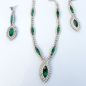 Vintage rhinestone stone costume jewelry set
